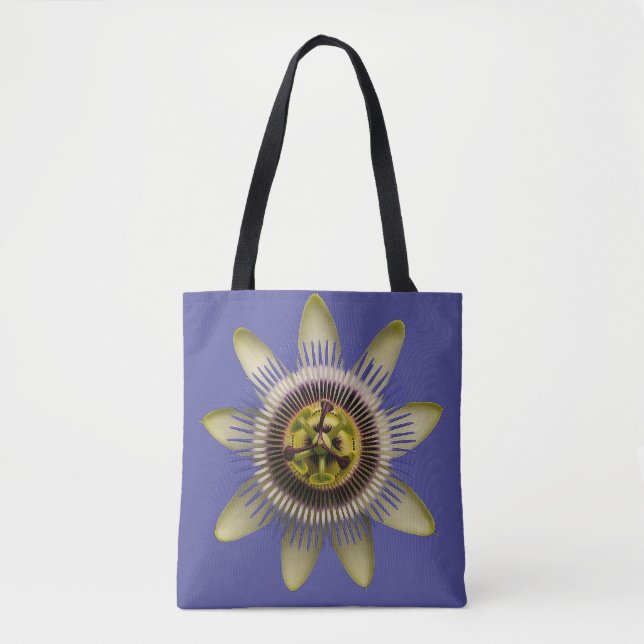 Sac fourre-tout botanique à motif de passiflore (Devant)