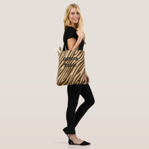 Sac fourre-tout Brown d'impression Zebra