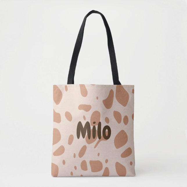 sac fourre-tout Brown et crème tacheté (Devant)
