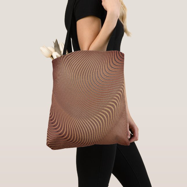 Sac fourre-tout Brown Wavy Art Abstrait (De près)
