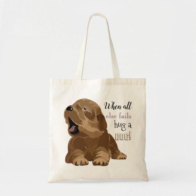Sac fourre-tout budgétaire "Accrochez un chien" (Devant)