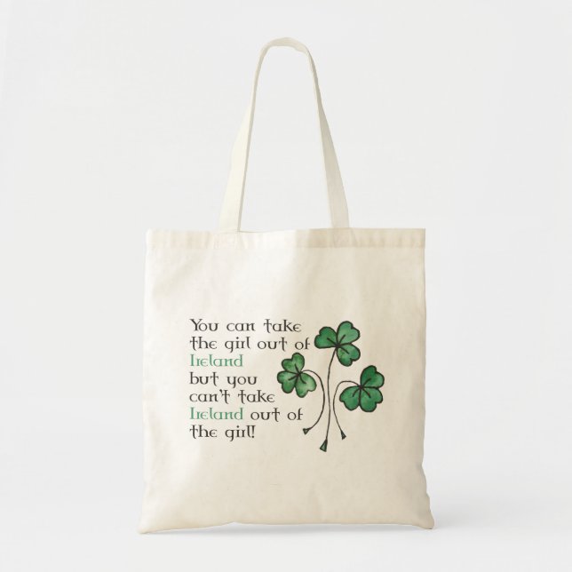 Sac fourre-tout budgétaire shamrock Irish Girl Cot (Devant)