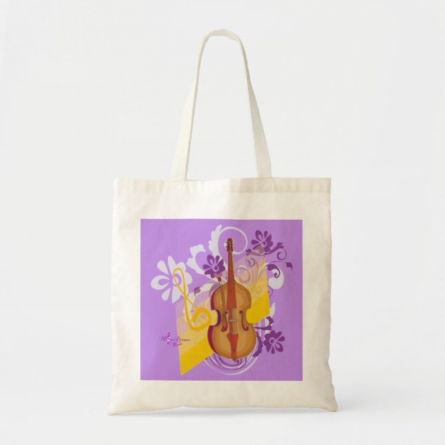 Sac fourre-tout budgétaire violet floral (Devant)
