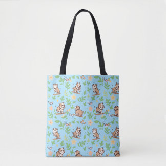 Sac fourre-tout Bulldog Floral aérien de printemps