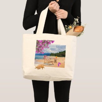 Sac fourre-tout Cadre de plage tropical