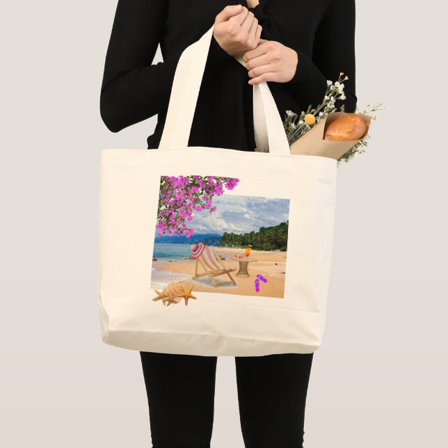 Sac fourre-tout Cadre de plage tropical (Devant (produit))