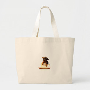 Sac fourre-tout café chiot mignon Ca