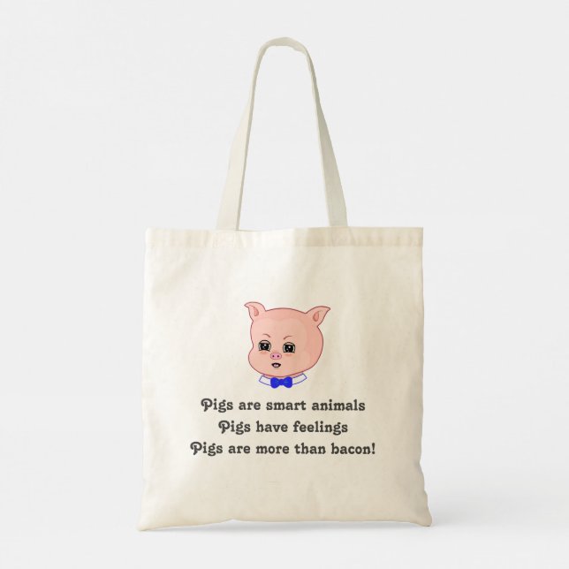 Sac fourre-tout caricature de porc mignon (Dos)