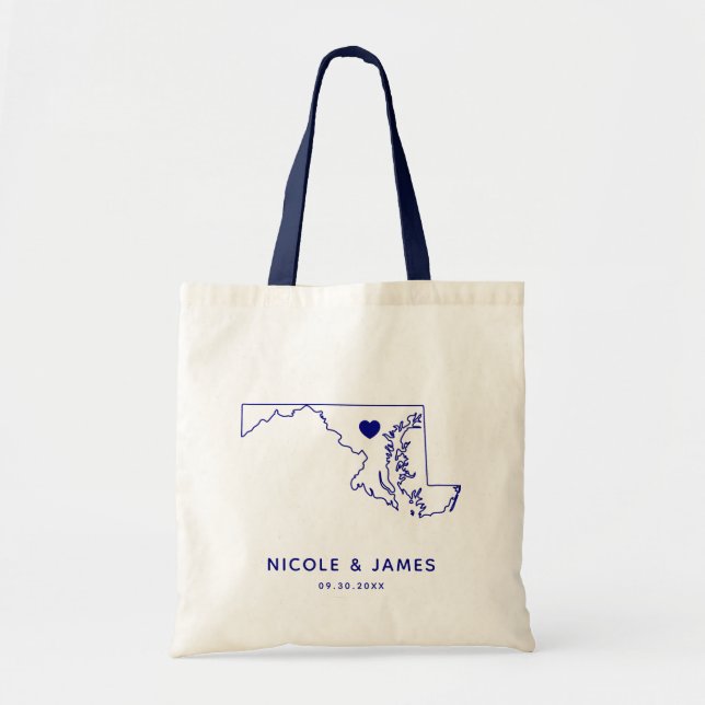 Sac Fourre-tout, carte d'accueil de mariage du (Devant)