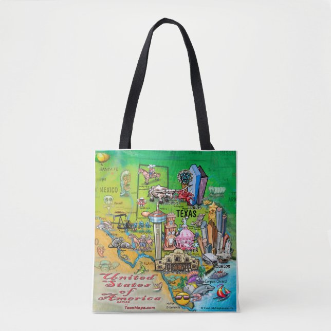 Sac fourre-tout cartographique du Texas (Devant)
