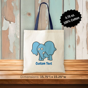 Sac fourre-tout cartoon éléphant bleu
