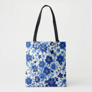sac fourre-tout cascade de fleurs bleues