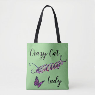 Sac fourre-tout Cat Lady Arrière - plan vert