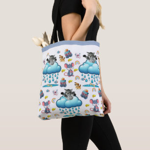 Sac fourre-tout, Chat Chien Souris Arc-en-ciel Poi