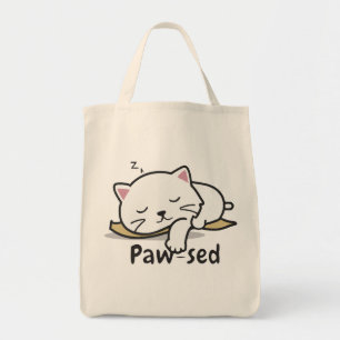 Sac fourre-tout chat mignon endormi – Sac en coton