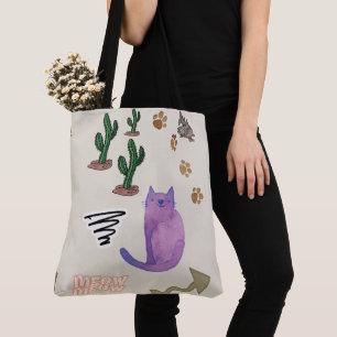 Sac fourre-tout Chat Poisson Cactus Paws Meow