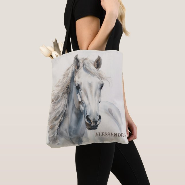 Sac fourre-tout Cheval Personnalisé Nom personnali (De près)