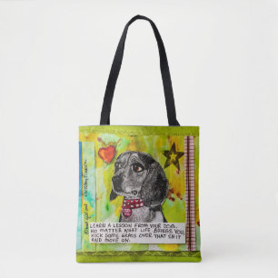 Sac fourre-tout. Chien d'un côté et chat de