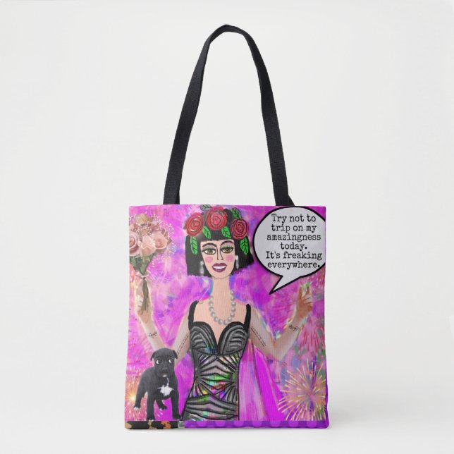 Sac fourre-tout - chien noir  (Devant)