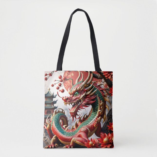 Sac fourre-tout chinois du nouvel an Dragon 2024 T (Devant)
