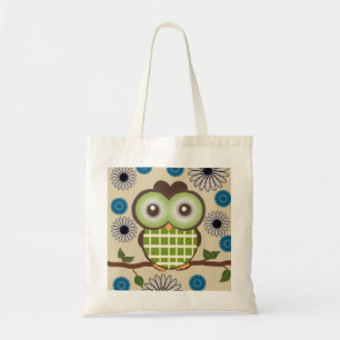 Sac fourre-tout Chouette Verte et Marron Mignonne