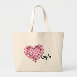 Sac fourre-tout Cœur d'amour floral