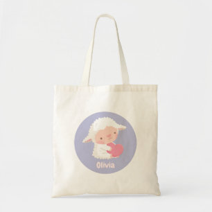 Sac fourre-tout Cœur mignon agneau câlin prénom