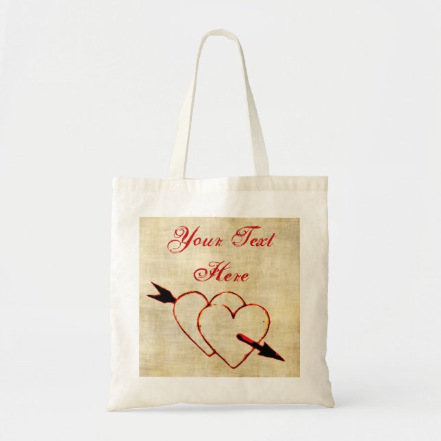 Sac fourre-tout Coeurs vintages (Devant)