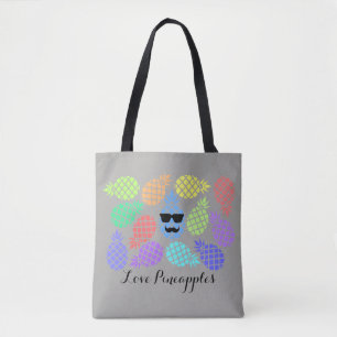 Sac fourre-tout coloré "à ananas d'amour"