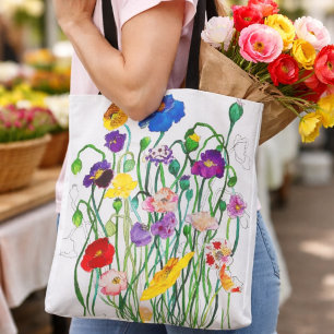 sac fourre-tout coquelicots sauvages
