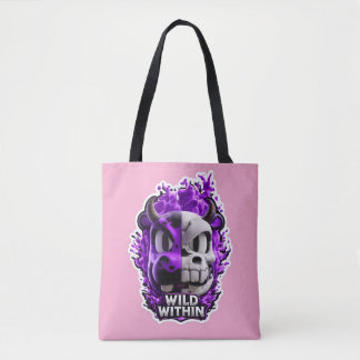 💀💜 Sac fourre-tout Crâne Violet Wild Within 🔥👜