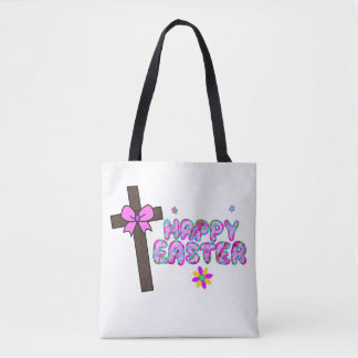 sac fourre-tout croix de Pâques heureux
