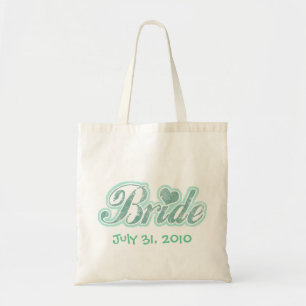 Sac fourre-tout cursif à Aqua de jeune mariée