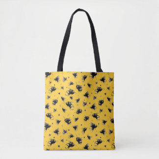 Sac fourre-tout d'abeilles tiré à la main - mignon
