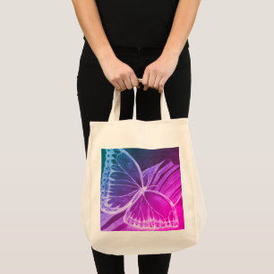 Sac fourre-tout d'achat de papillon pourpre