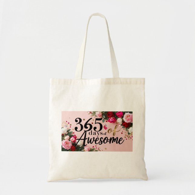 Sac fourre-tout d'achat fleuri magique anniversair (Devant)
