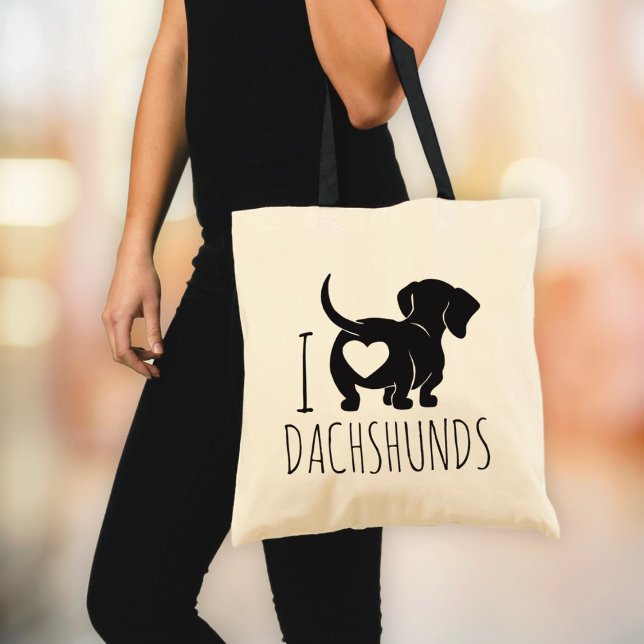 Sac fourre-tout Dachshund Love (Créateur téléchargé)
