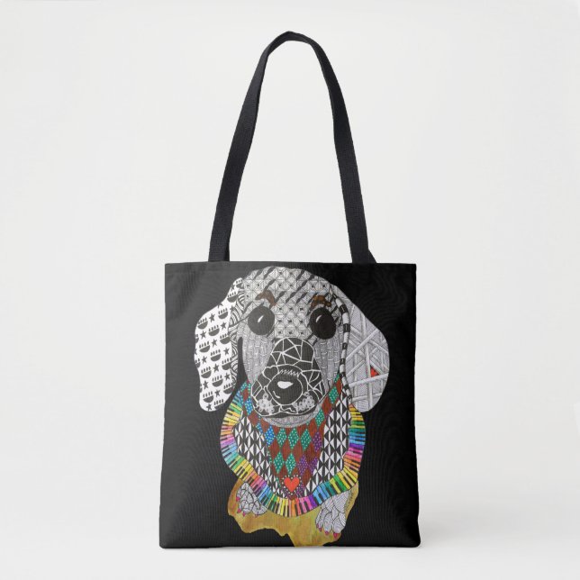 Sac fourre-tout Dachshund mignon et coloré (Devant)