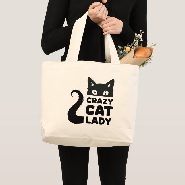 Sac fourre-tout d'alimentation Crazy Cat Lady (Devant (produit))