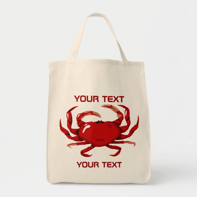 Sac fourre-tout d'alimentation Modèle de crabe rou (Devant)