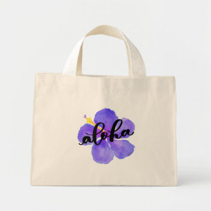 Sac fourre-tout d'Aloha avec fleurs d'Hibiscus mau