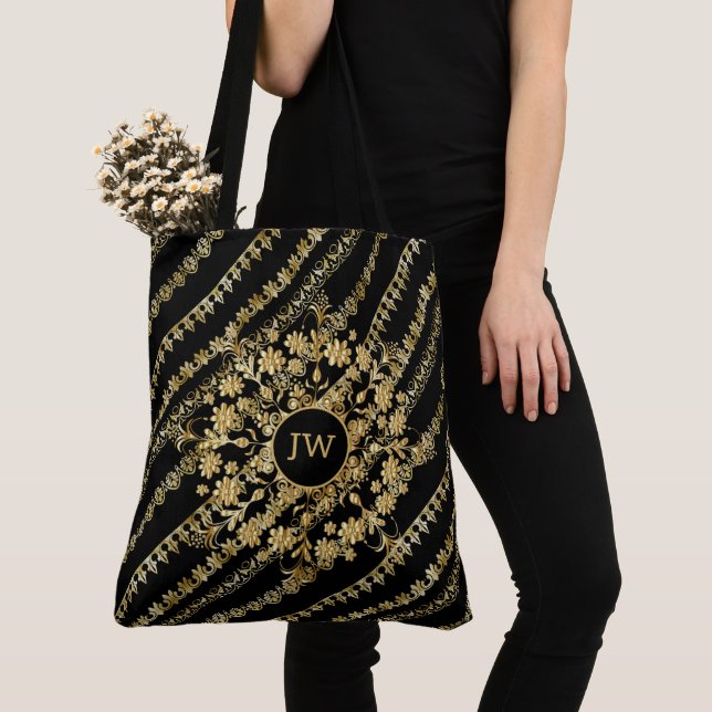 Sac fourre-tout d'amusement Black et Gold Chic (De près)