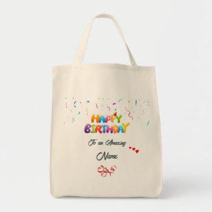 Sac fourre-tout d'anniversaire personnalisé - cade