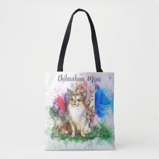 Sac fourre-tout d'aquarelle à cheveux longs Chihua (Devant)
