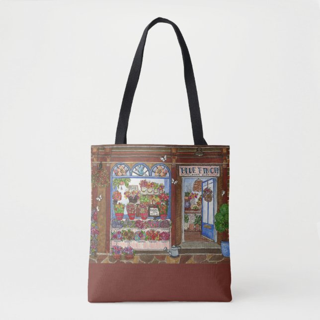 Sac fourre-tout d'aquarelle Flower Shop (Devant)