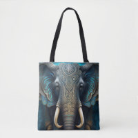 Sac fourre-tout d'aquarelle mystique éléphant