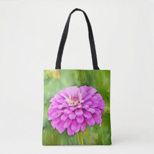 Sac fourre-tout d'aquarelle rose Fleur
