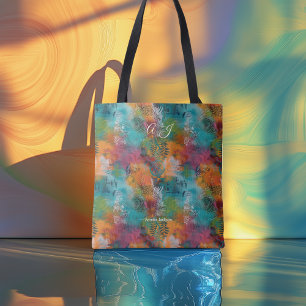 Sac fourre-tout d'art abstrait contemporain aux co