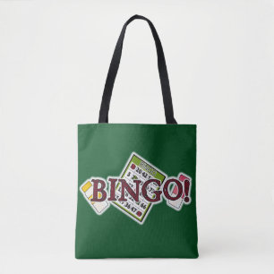 Sac fourre-tout d'art de mots de carte de bingo