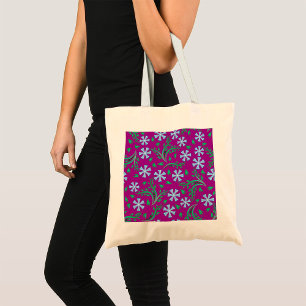 Sac fourre-tout d'art floral pourpre